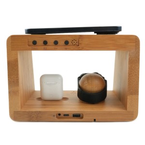 Llum amb Carregador Wireless Bamboo 5 en 1 - iServices