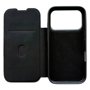 Funda Folio magnética de cuero para iPhone