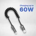 Cable Espiral 4 en 1, USB-A, USB-C, Lightning 60W - iServices