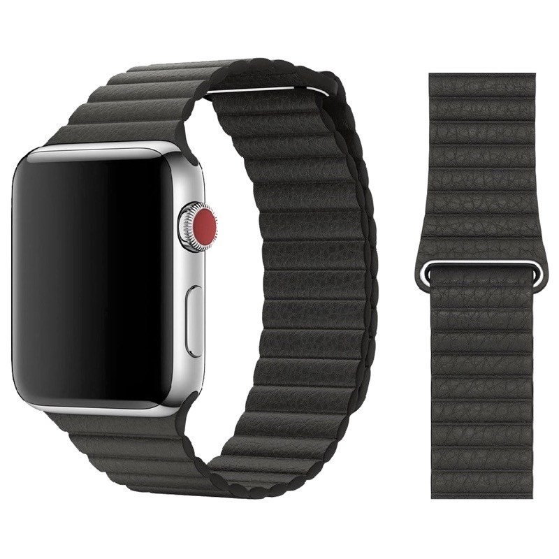 Braceletes em Pele Preta e Castanha com Apple Watch